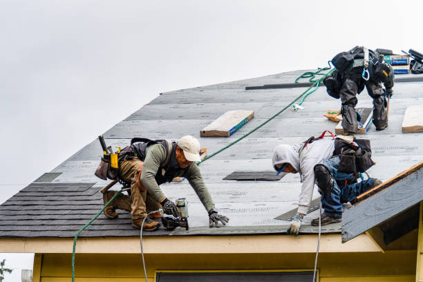 Professional Gutter Installation technician working in Lotus, CA